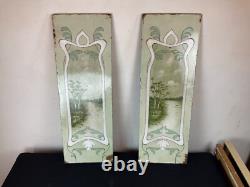 2 plaques émaillée art nouveau deco 1900, magasin, loft