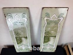 2 plaques émaillée art nouveau deco 1900, magasin, loft