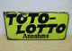 30er 40er Toto-Lotto Adoption Panneau Publicitaire Émail 20x40 Publicité 30s 40s