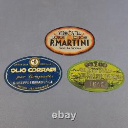 3 Plaque Publicitaire Étain Martini Huile Corradi Tomatis Vintage Xx Seconde
