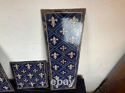 3 plaques émaillée décor fleur de lys (château de randan)