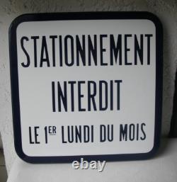 40X40CM NEUHAUS VITRACIER plaque émaillée signalisation STATIONNEMENT INTERDIT