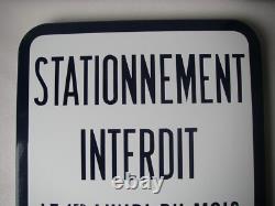 40X40CM NEUHAUS VITRACIER plaque émaillée signalisation STATIONNEMENT INTERDIT