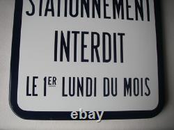 40X40CM NEUHAUS VITRACIER plaque émaillée signalisation STATIONNEMENT INTERDIT