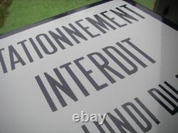40X40CM NEUHAUS VITRACIER plaque émaillée signalisation STATIONNEMENT INTERDIT