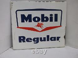 50er 60er Mobil Régulière Plaque en Émail USA Pompe à Carburant Station 35x31 CM