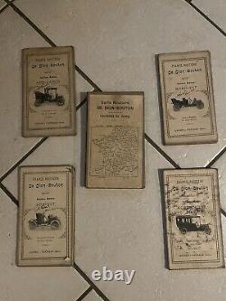 5 anciennes cartes routières France De Dion-Bouton spéciale Automobiles 1900'S