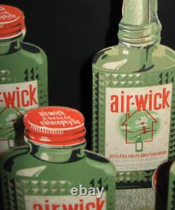AIR WICK, présentoir de vitrine en carton fort, publicité ancienne année 50
