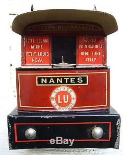Ancienne Boite Jouet Tole Litho Tramway Biscuits Lu Lefevre-utile 1900 Tin Box