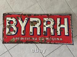 ANCIENNE PLAQUE 40 x 90 cm BYRRH ANDREIS TOLE DE BISTROT no émaillée Marseille