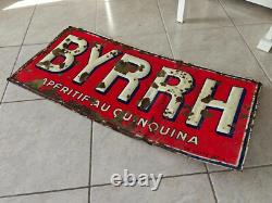 ANCIENNE PLAQUE 40 x 90 cm BYRRH ANDREIS TOLE DE BISTROT no émaillée Marseille