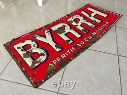 ANCIENNE PLAQUE 40 x 90 cm BYRRH ANDREIS TOLE DE BISTROT no émaillée Marseille
