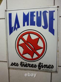 ANCIENNE PLAQUE EMAILLEE BIERES LA MEUSE / JAPY 37 X 44 cm