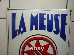 ANCIENNE PLAQUE EMAILLEE BIERES LA MEUSE / JAPY 37 X 44 cm