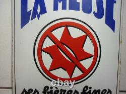ANCIENNE PLAQUE EMAILLEE BIERES LA MEUSE / JAPY 37 X 44 cm
