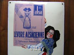 Ancienne Plaque Emaillee Bombee Levure Alsacienne Alsa Strasbourg Alsace Moench