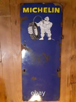 ANCIENNE PLAQUE EMAILLEE MICHELIN BIBENDUM 1950 GARAGE. No copie