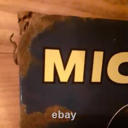 ANCIENNE PLAQUE EMAILLEE MICHELIN BIBENDUM 1950 GARAGE. No copie