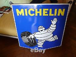 Ancienne Plaque Emaillee Michelin Bibendum. Vintage