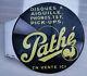 ANCIENNE PLAQUE EMAILLEE PATHE PHONOS TSF PICK-UPS DISQUES A AIGUILLES ED JEAN