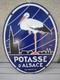 ANCIENNE PLAQUE EMAILLEE POTASSE D'ALSACE HANS DIMENSION 80x59,5cm G FORMAT RARE