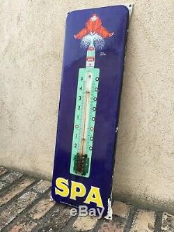 ANCIENNE PLAQUE EMAILLEE Spa Monopole Thermomètre Top Rare Jean Dylen