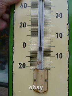 ANCIENNE PLAQUE EMAILLEE THERMOMETRE BIERES MUTZIG 75,5 x 19 cm ANNEES 50