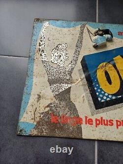 ANCIENNE PLAQUE PUBLICITAIRE TOLE Lessive Omo Vintage