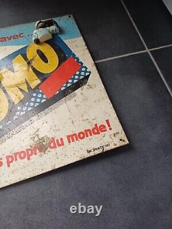 ANCIENNE PLAQUE PUBLICITAIRE TOLE Lessive Omo Vintage