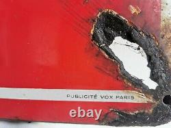 ANTAR Grande PLAQUE EMAILLEE 1950 Publicite VOX 80 x 120 Email HUILE de FRANCE