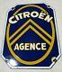 AO786 PLAQUE EMAILLEE CITROEN AGENCE 60X46cm BON ETAT ENAMEL PORCELAIN SIGN