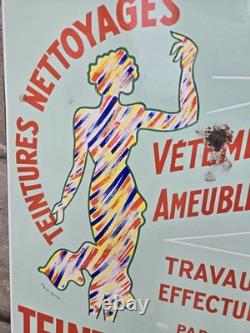 AUTHENTIQUE et RARE PLAQUE EMAILLEE TEINTURERIE universelle D'après MARINO