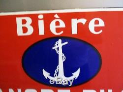 Ah845 Plaque Emaillee Ancienne Biere Ancre Pils Emailleries Strasbourg Original