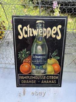 Ancien Glassoïd SCHWEPPES CITRON ANANAS ORANGE LILLE BISTROT ROB OTTEN Belgique
