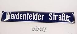 Ancien Panneau De Rue Weidenfelder Straße Aalen Émail Émaillé