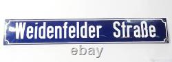 Ancien Panneau De Rue Weidenfelder Straße Aalen Émail Émaillé