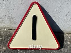 Ancien Panneau De Signalisation Route Attention Vintage Plaque Émaillée