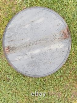 Ancien Panneau Emaillee Routier Interdit Klaxon Diametre 70 CM