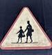 Ancien Panneau de Signalisation Passage Piéton 1959 Traversée d'enfants