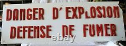 Ancien Panneau des mines de Carmaux DANGER D'EXPLOSION DEFENSE DE FUMER