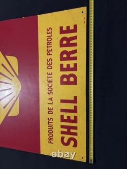 Ancien Panneau en Fibre, SHELL BERRE 1965. Dim 80 x 60 cm. Automobilia