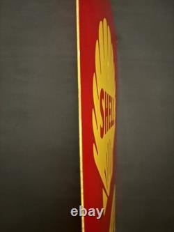 Ancien Panneau en Fibre, SHELL BERRE 1965. Dim 80 x 60 cm. Automobilia