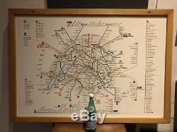 Ancien Plan De Metro Mural De PARIS Dans Son Jus Dorigine No Plaque Emaillee