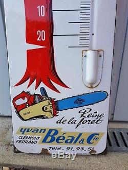 Ancien Plaque émaillée Thermomètre STIHL Yvan Béal &Cie Publicité Tronçonneuses