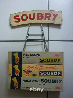 Ancien Presentoir Publicitaire Macaroni Soubry Avec 3 Paquets D Epoque