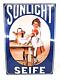 Ancien Sunlight Savon Plaque de Publicité Panneau Publicitaire Voûté Vintage