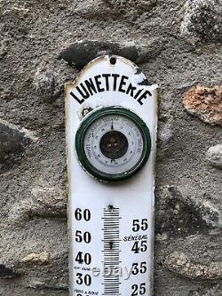 Ancien Thermomètre émaillé (101,5cm) LUNETTERIE Optique Médicale -no plaque tole