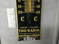 Ancien Thermomètre émaillé Tho Radia Plaque Émaillée Tho Radia