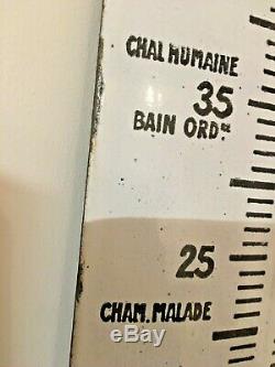 Ancien Thermomètre émaillée bombée publicitaire Chocolat Révillon 94 cm
