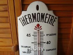 Ancien Thermomètre en tôle émaillée, bombée, CHOCOLAT REVILLON, ETAT NEUF